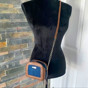 Jessica Simpson Demin  & Brown Crossbody Bag